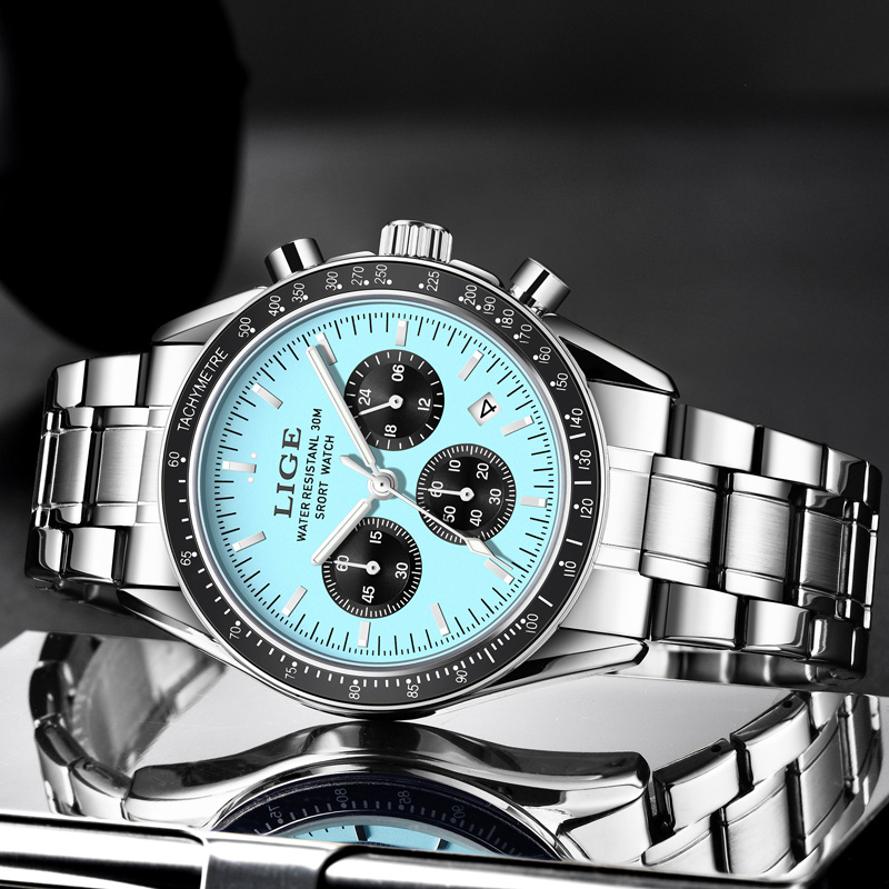LIGE Top Brand Luxury New Men  - Luxury Watch Maker 评论和价格