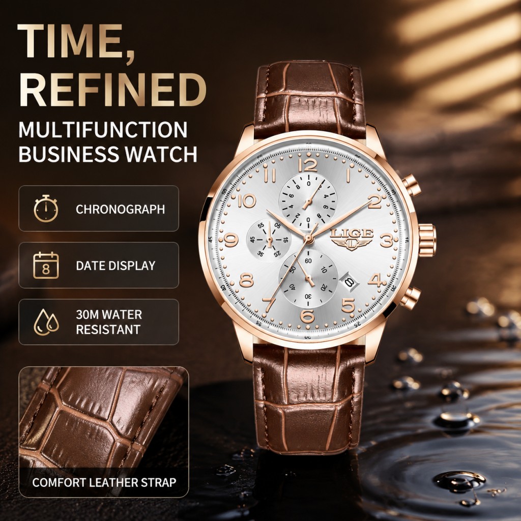 LIGE New Men Watch Fashion Top - Luxury Watch Top 10 评论和价格